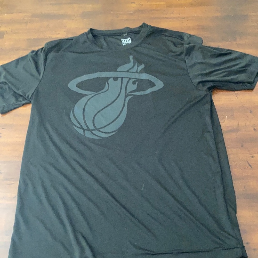 black Miami heat t shirt polyester